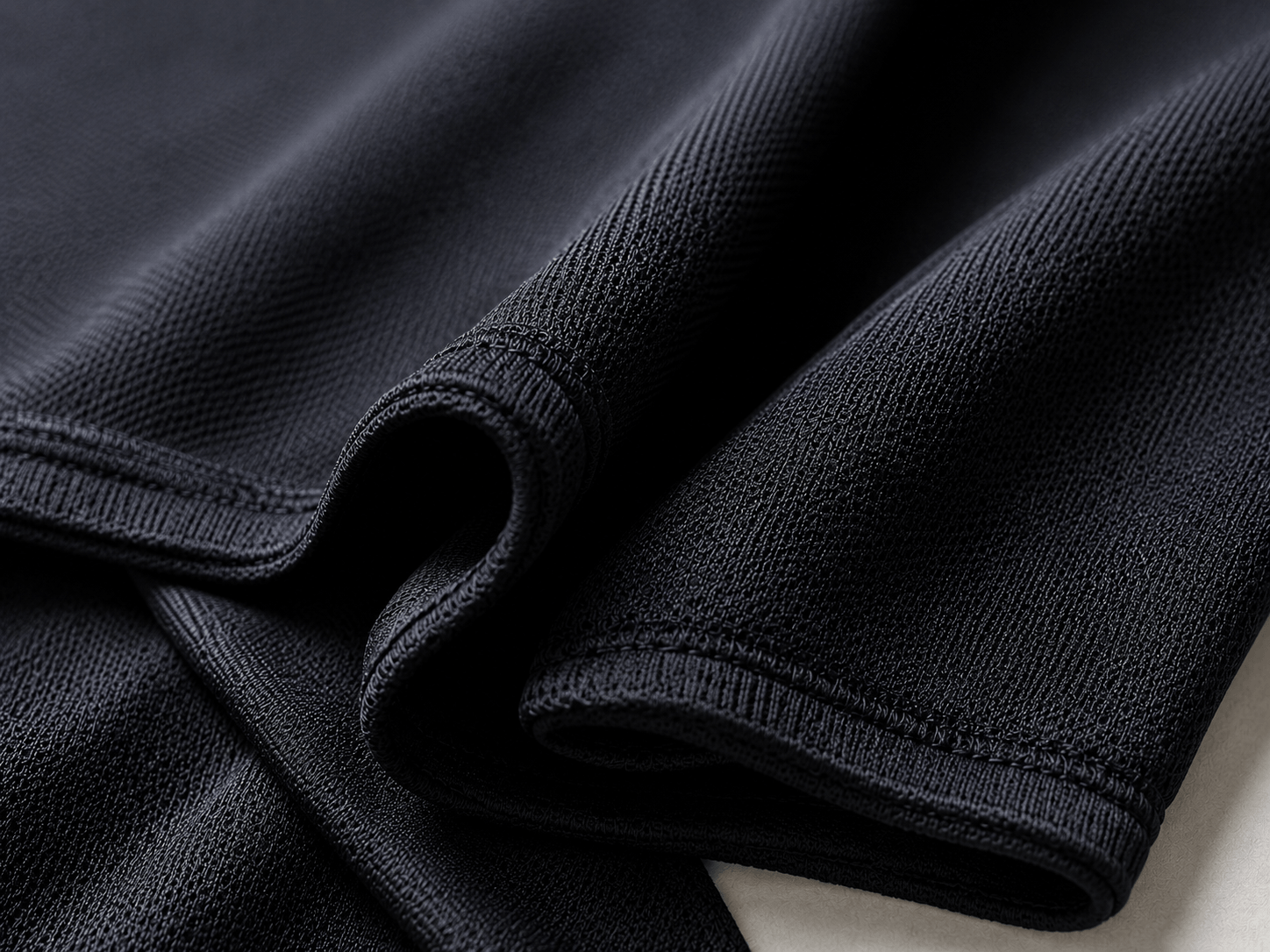 Tricot and spandex blend fabric close up