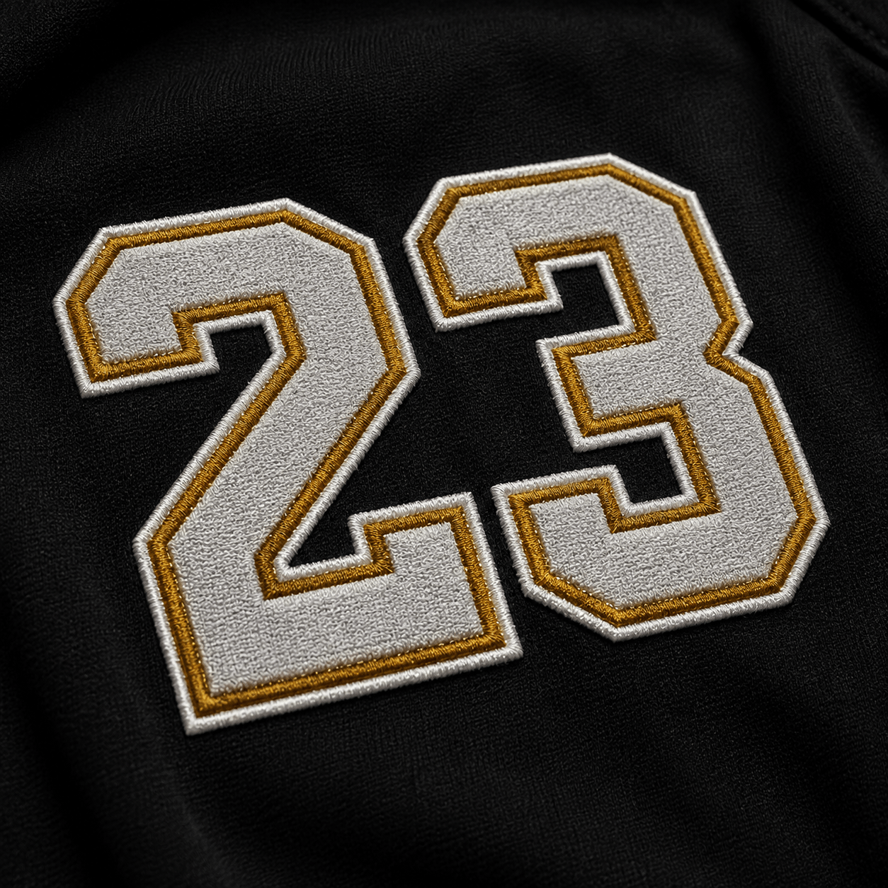 Applique number on a jersey