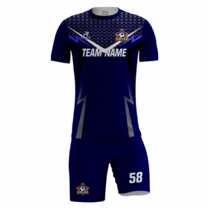 Cobalix custom soccer kit in navy and silver grey by Rexmon Industries