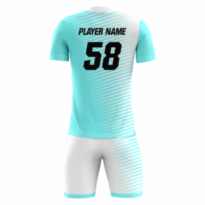 Glacien. Glacien fully sublimated custom soccer uniform in mint aqua and white