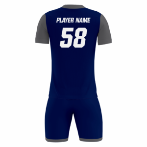 Slatecore custom soccer kit in navy and slate grey by Rexmon Industries