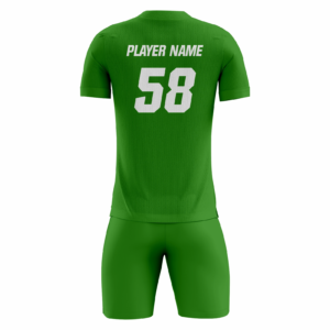 Verdeon fully sublimated custom soccer uniform in emerald and forest green