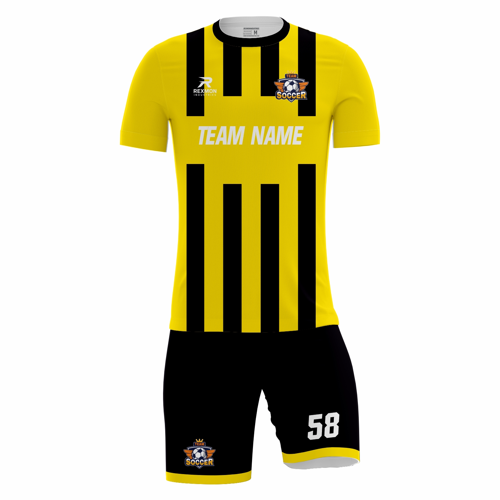 Voltmark custom soccer kit in yellow and black by Rexmon Industries