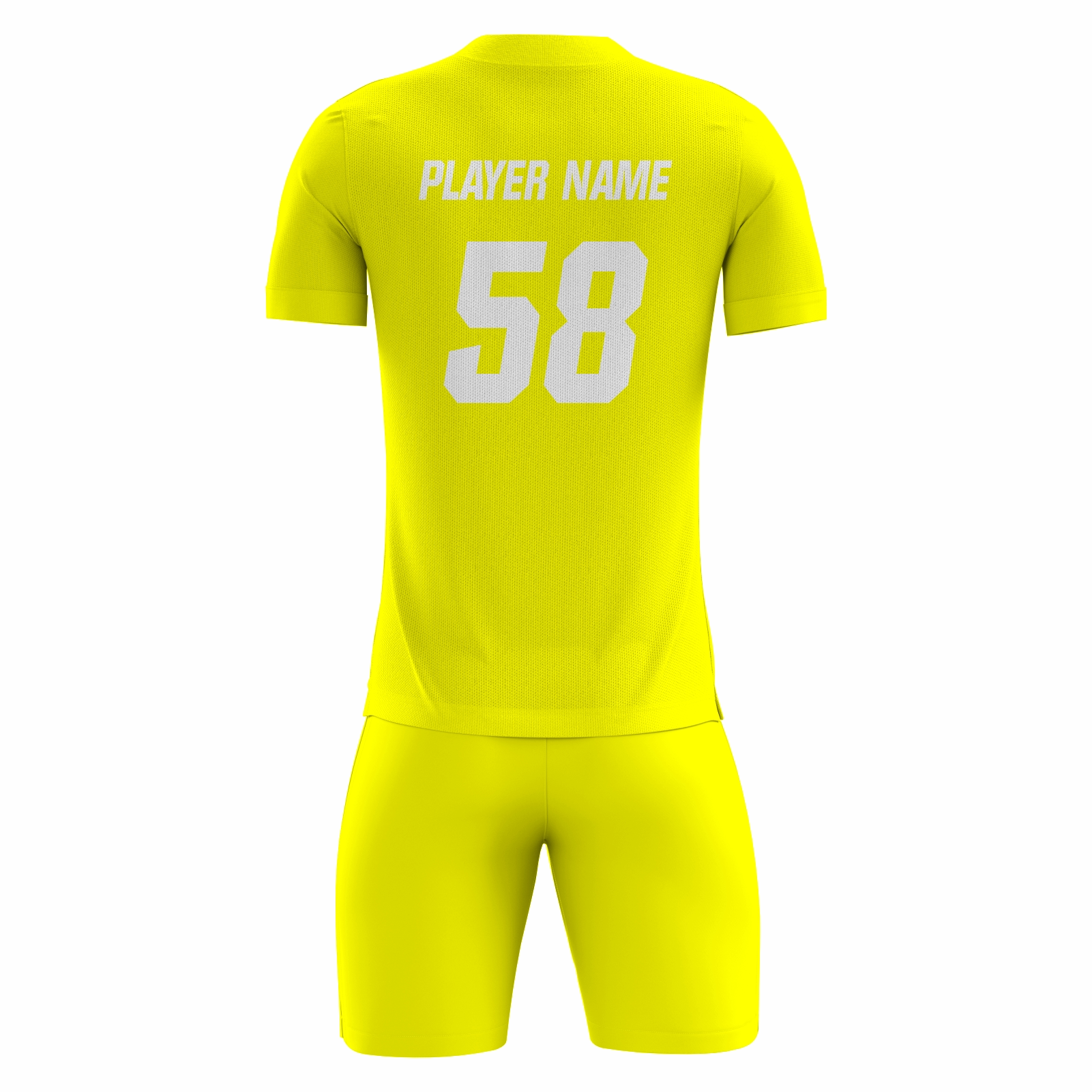Zephyx fully sublimated custom soccer uniform in yellow and black